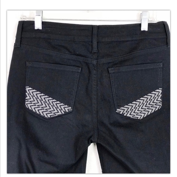 NYDJ not your daughters jeans Black and Embellished cropped capris size 4P - Picture 5 of 10